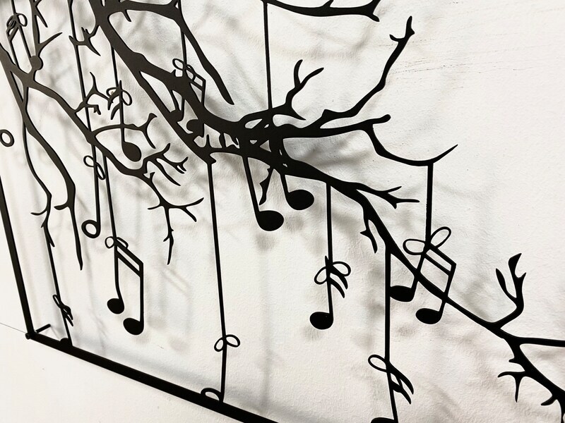 Melodic Tree of Life Metal Sign for Music Lovers' Space