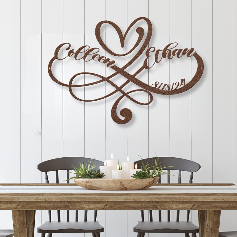 Engraved Metal Sign - Your Forever Date Infinity Wall Art