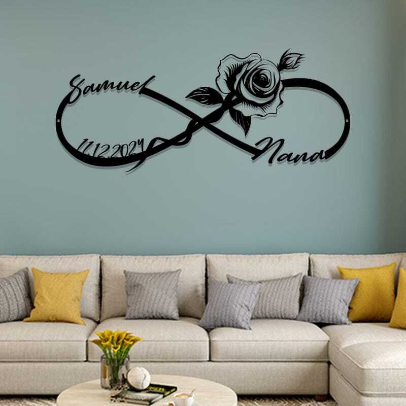 Forever Love Infinity Metal Sign - Custom Wedding Gift For Couples