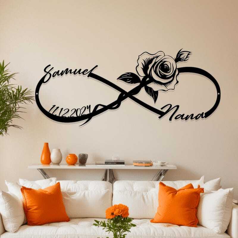 Forever Love Infinity Metal Sign - Custom Wedding Gift For Couples