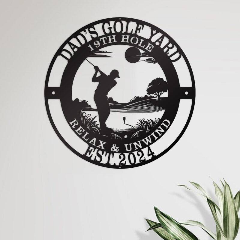 Ace Dad's Game with a Personalized Golfer Metal Sign - Personalize Wall Art