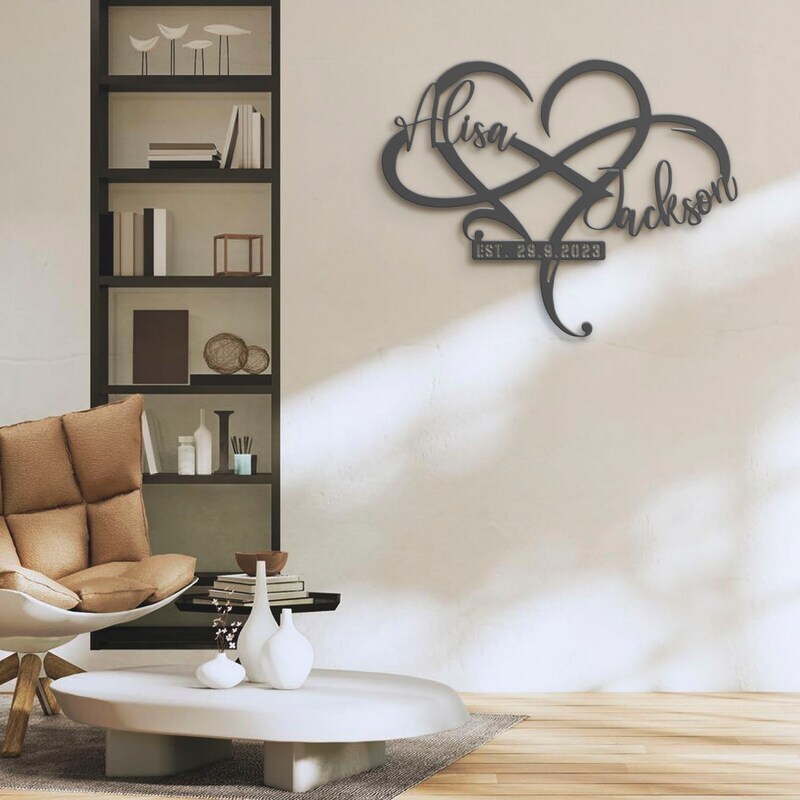 Light Up Your Love - Personalized Infinity Heart LED Metal Sign