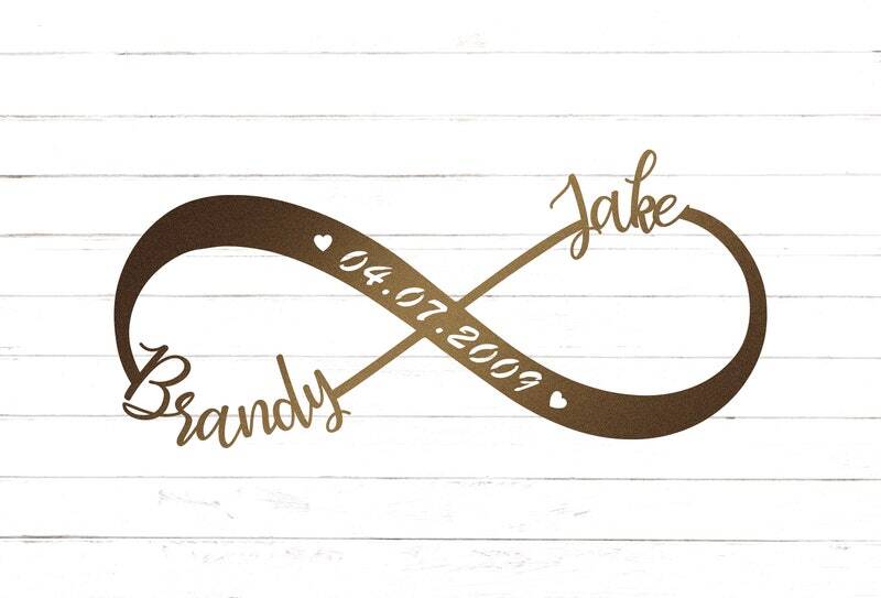 Eternal Love Personalized Metal Sign - Infinity Names & Date