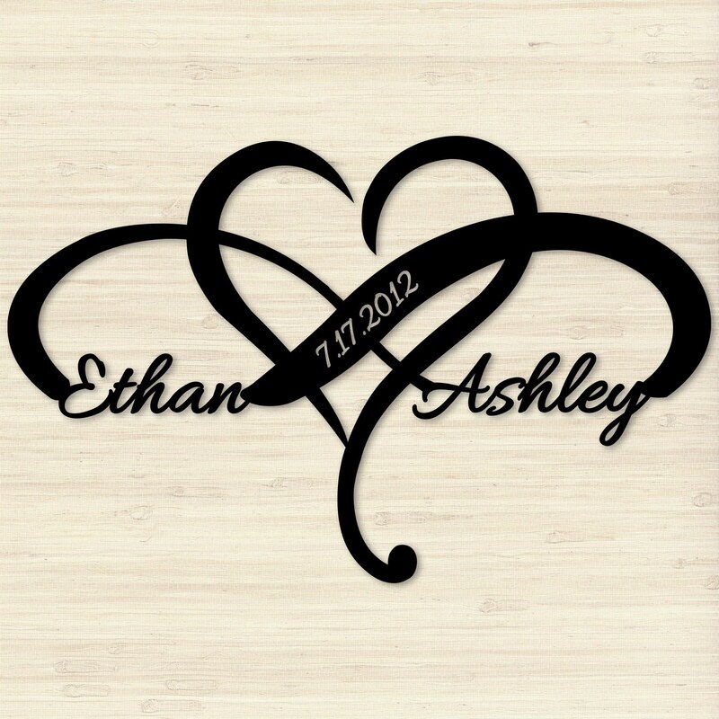 Forever Love's Journey - Personalized Infinity Heart Metal Sign