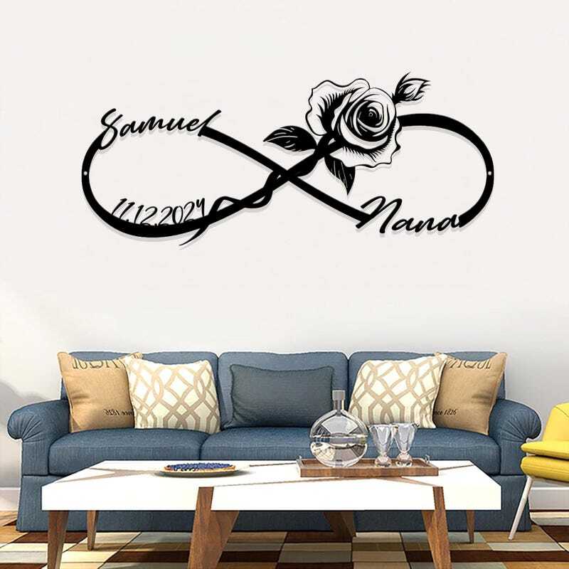 Forever Love Infinity Metal Sign - Custom Wedding Gift For Couples