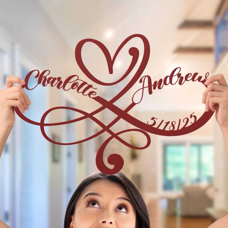 Engraved Metal Sign - Your Forever Date Infinity Wall Art