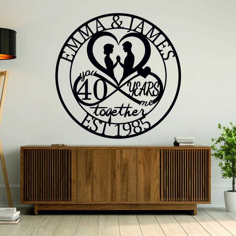 Forever Yours - 40th Ruby Anniversary Infinity Metal Sign