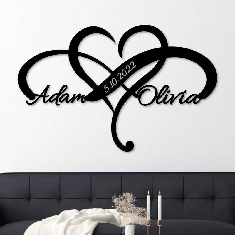 Forever Love's Journey - Personalized Infinity Heart Metal Sign