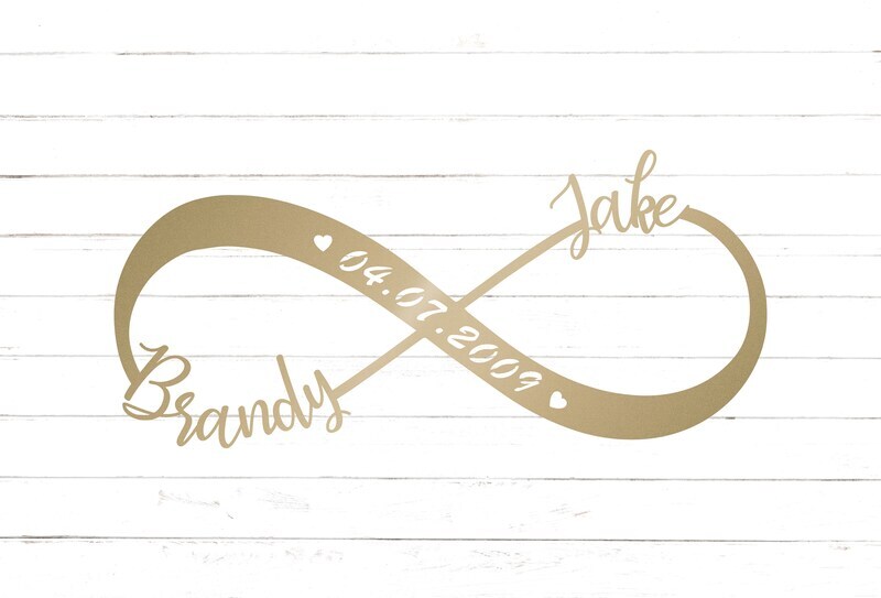 Eternal Love Personalized Metal Sign - Infinity Names & Date