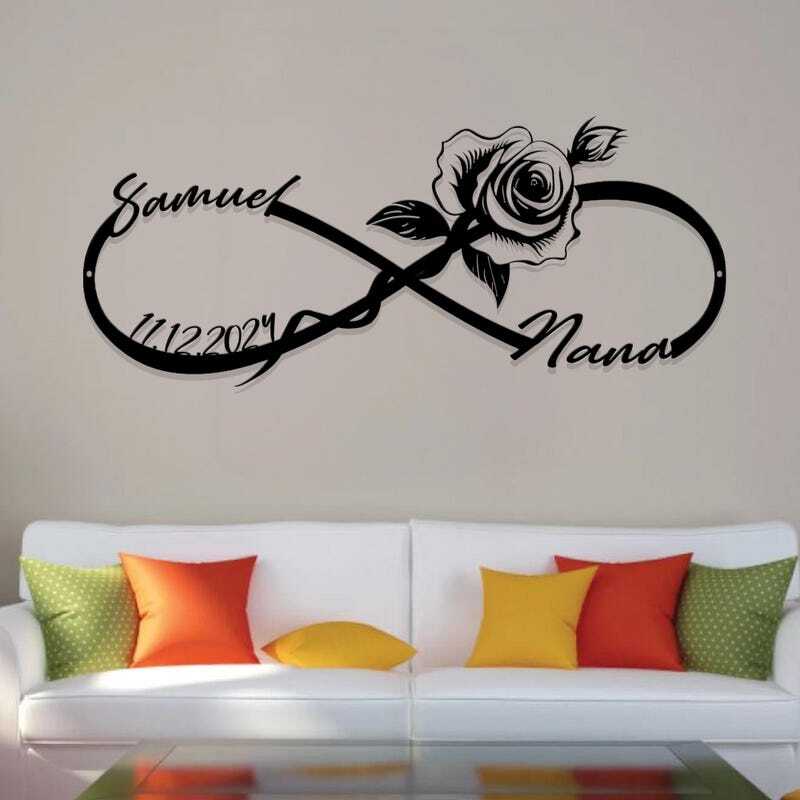 Forever Love Infinity Metal Sign - Custom Wedding Gift For Couples