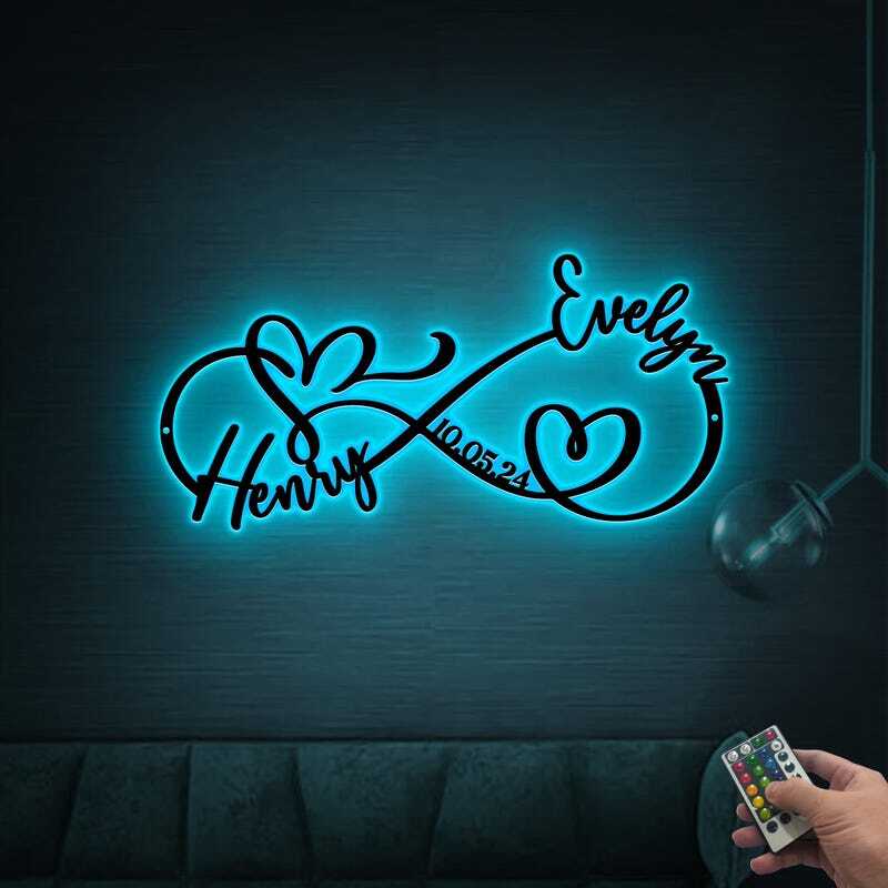 Eternal Love LED Metal Sign - Custom Wedding Infinity Art