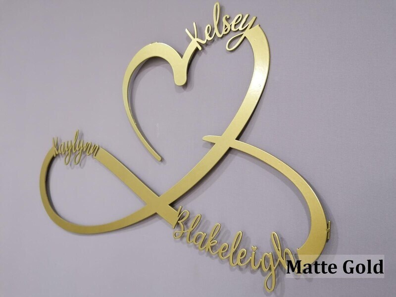 Engraved Infinity Metal Sign - Forever Heart & Date Wall Art