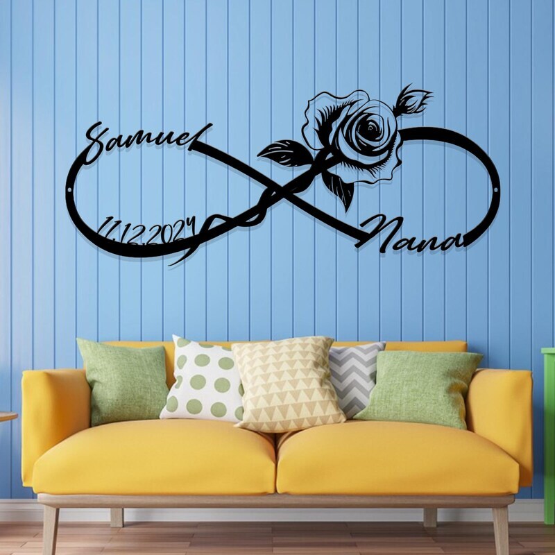 Forever Love Infinity Metal Sign - Custom Wedding Gift For Couples