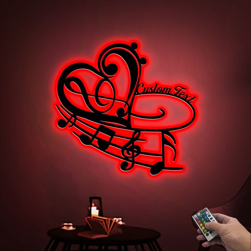 Light Up Your Love for Music - Personalized LED Metal Sign