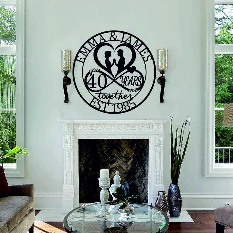 Forever Yours - 40th Ruby Anniversary Infinity Metal Sign