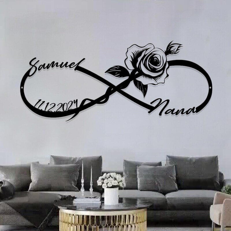 Forever Love Infinity Metal Sign - Custom Wedding Gift For Couples - Personalize Wall Art