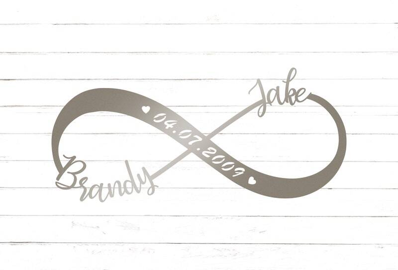 Eternal Love Personalized Metal Sign - Infinity Names & Date