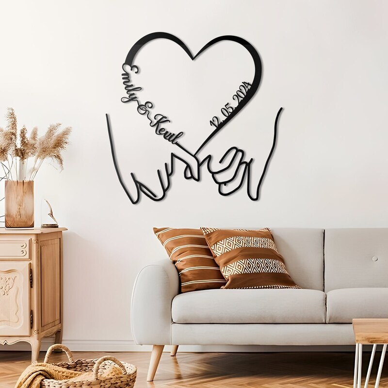 A Lasting Love - Engraved Metal Sign for Wedding & Anniversary - Personalize Wall Art