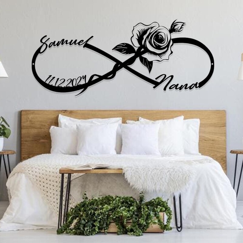 Forever Love Infinity Metal Sign - Custom Wedding Gift For Couples