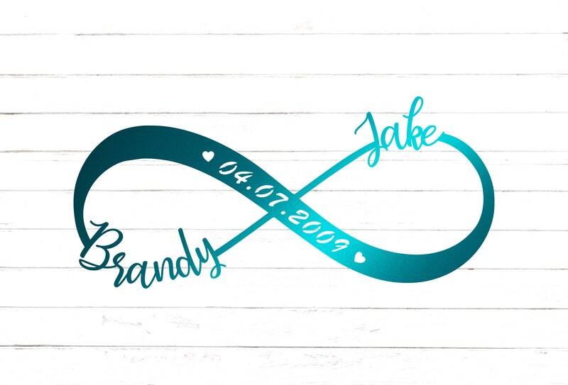 Eternal Love Personalized Metal Sign - Infinity Names & Date