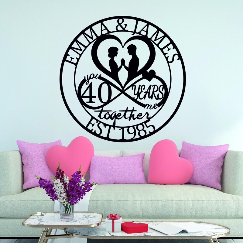 Forever Yours - 40th Ruby Anniversary Infinity Metal Sign