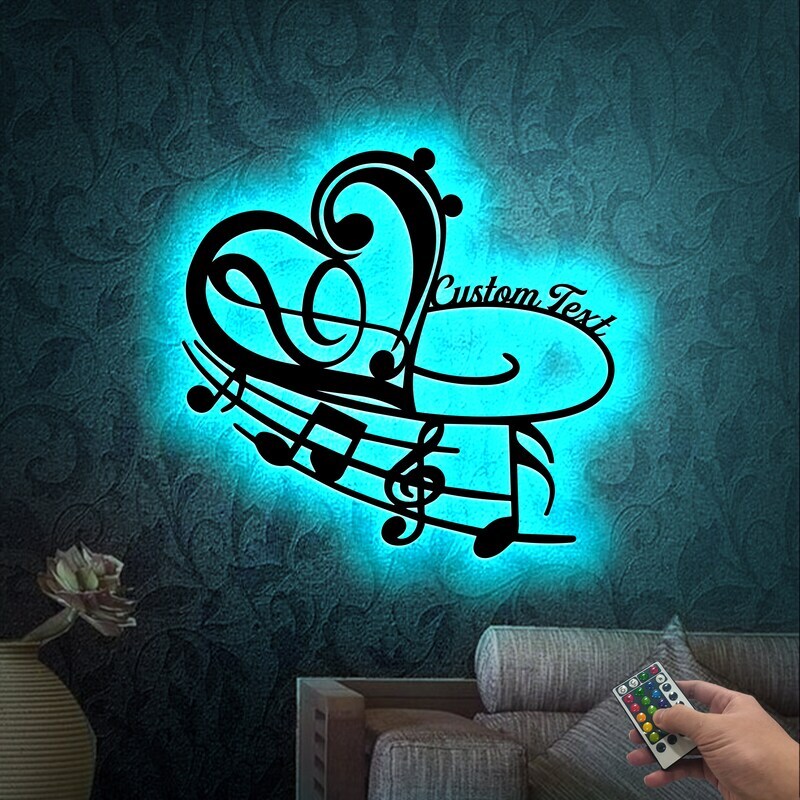 Light Up Your Love for Music - Personalized LED Metal Sign