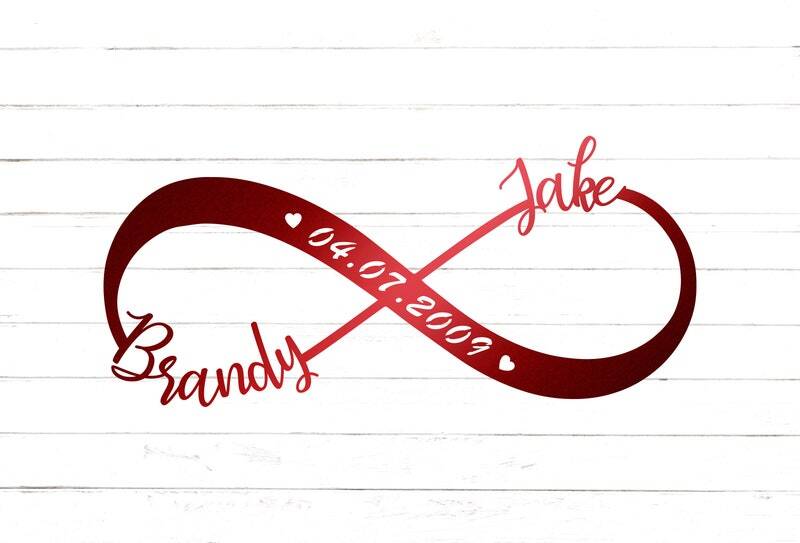 Eternal Love Personalized Metal Sign - Infinity Names & Date