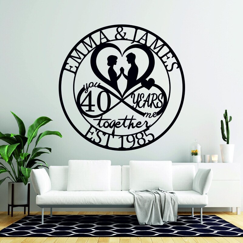 Forever Yours - 40th Ruby Anniversary Infinity Metal Sign
