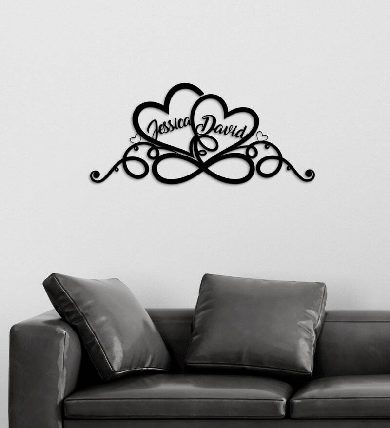 Forever Yours - Personalized Infinity Heart Metal Sign for Couples - Personalize Wall Art