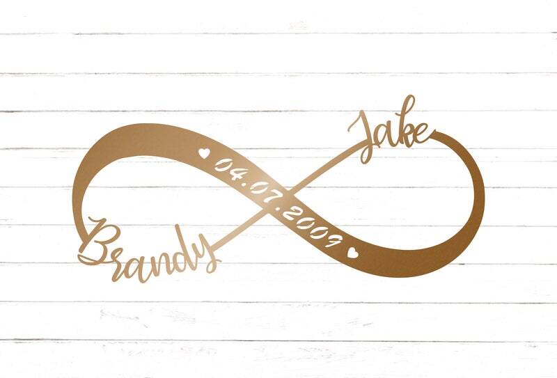 Eternal Love Personalized Metal Sign - Infinity Names & Date
