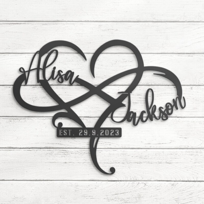 Light Up Your Love - Personalized Infinity Heart LED Metal Sign