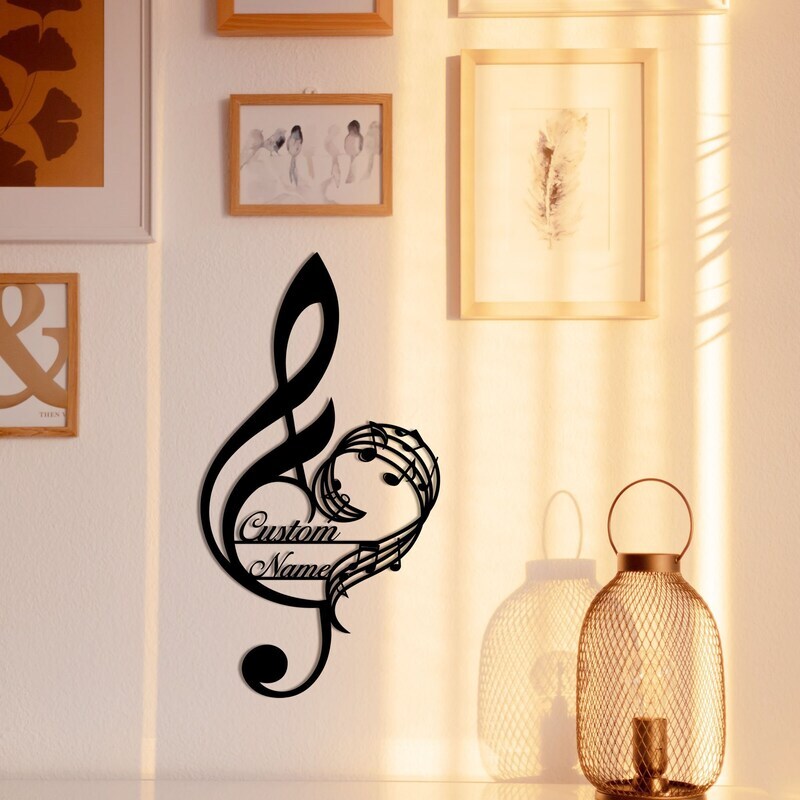 Unique Melody Metal Sign Personalized Gift for Music Fans - Personalize Wall Art