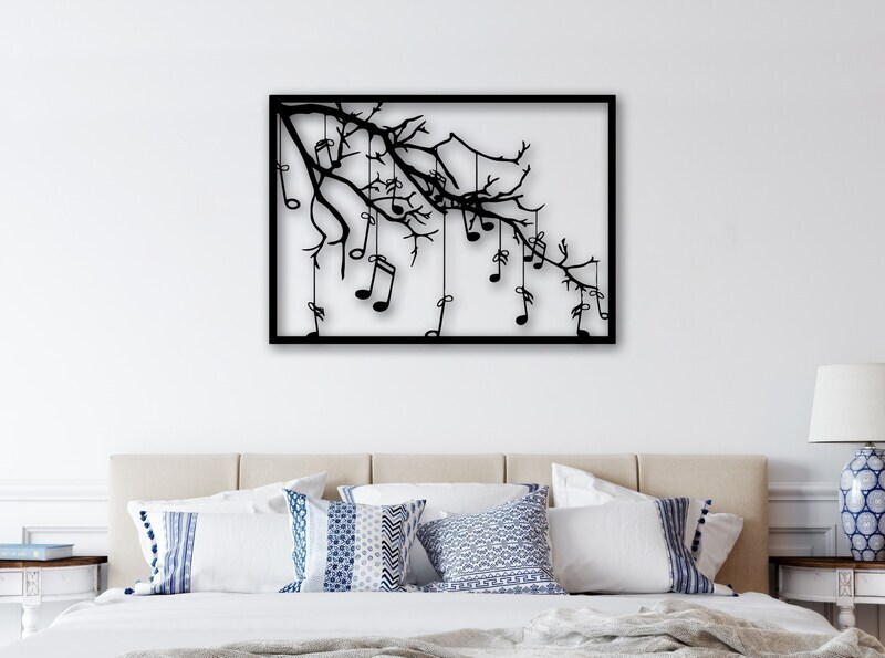 Melodic Tree of Life Metal Sign for Music Lovers' Space