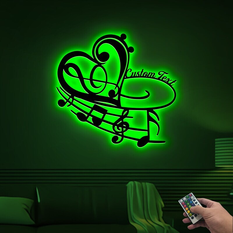 Light Up Your Love for Music - Personalized LED Metal Sign