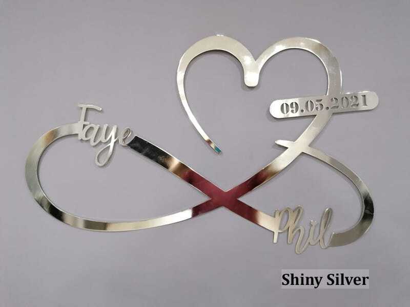 Engraved Infinity Metal Sign - Forever Heart & Date Wall Art