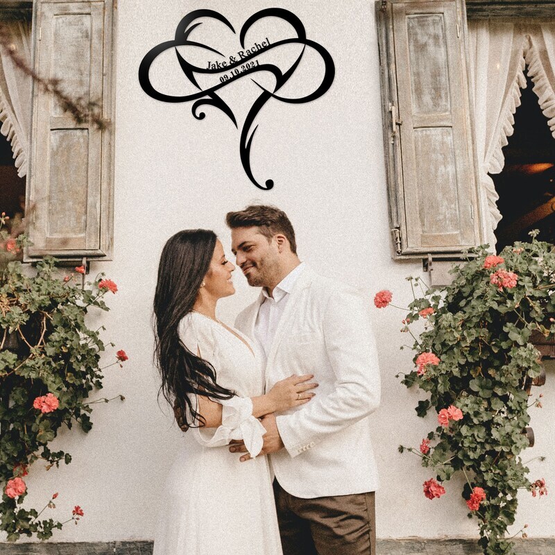Couple's Eternal Date Metal Sign - Custom Infinity Wedding Gift