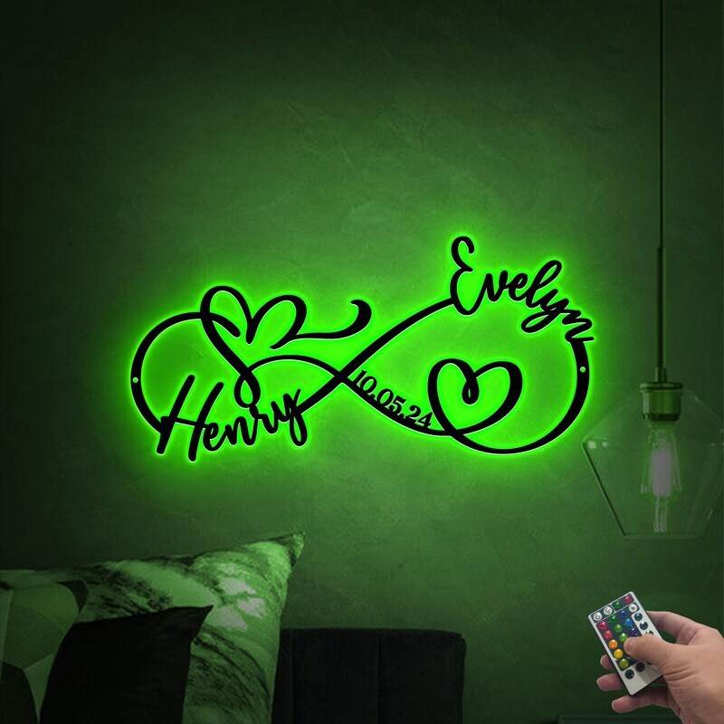 Eternal Love LED Metal Sign - Custom Wedding Infinity Art