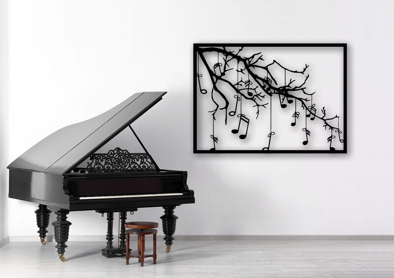 Melodic Tree of Life Metal Sign for Music Lovers' Space