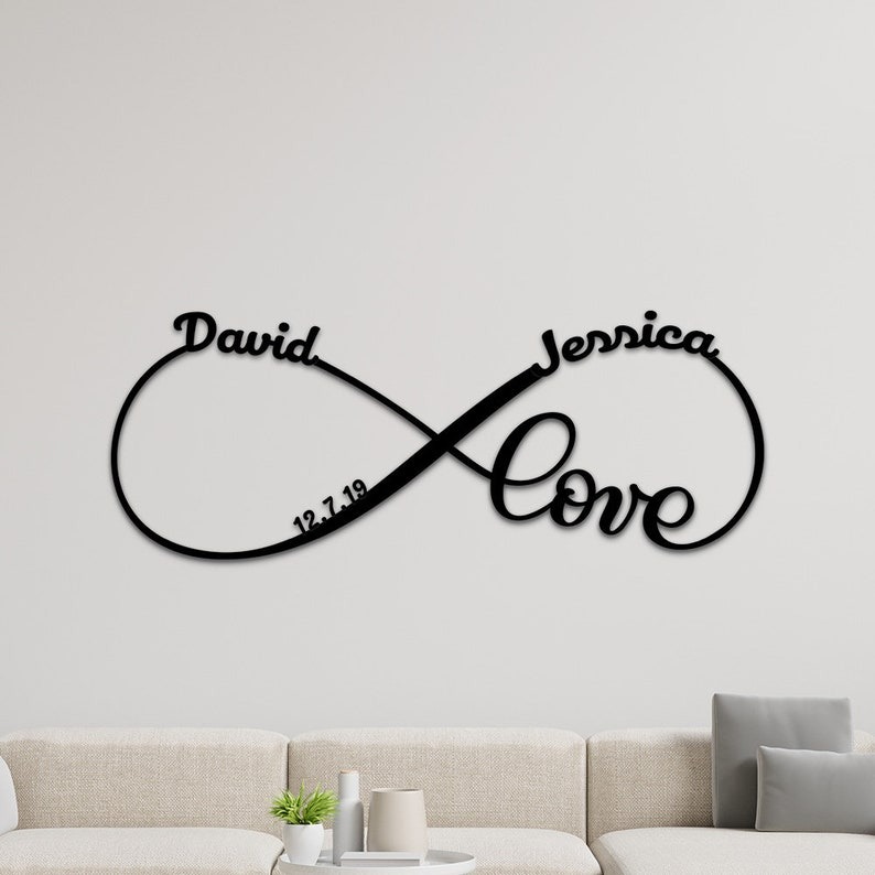 Forever Yours - Custom Infinity Metal Sign for Couples - Personalize Wall Art