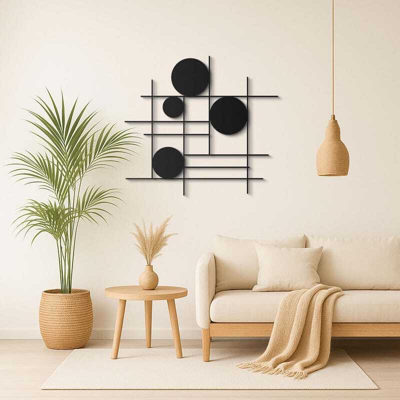 Modern Circular Geometric Metal Sign - Personalized Luxury Gift