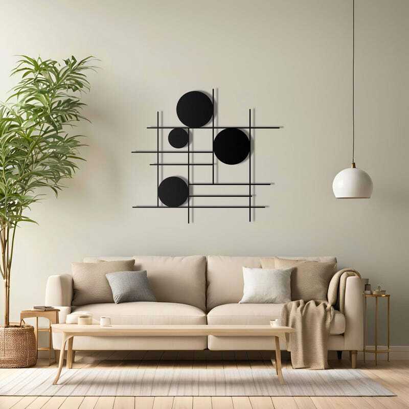 Modern Circular Geometric Metal Sign - Personalized Luxury Gift