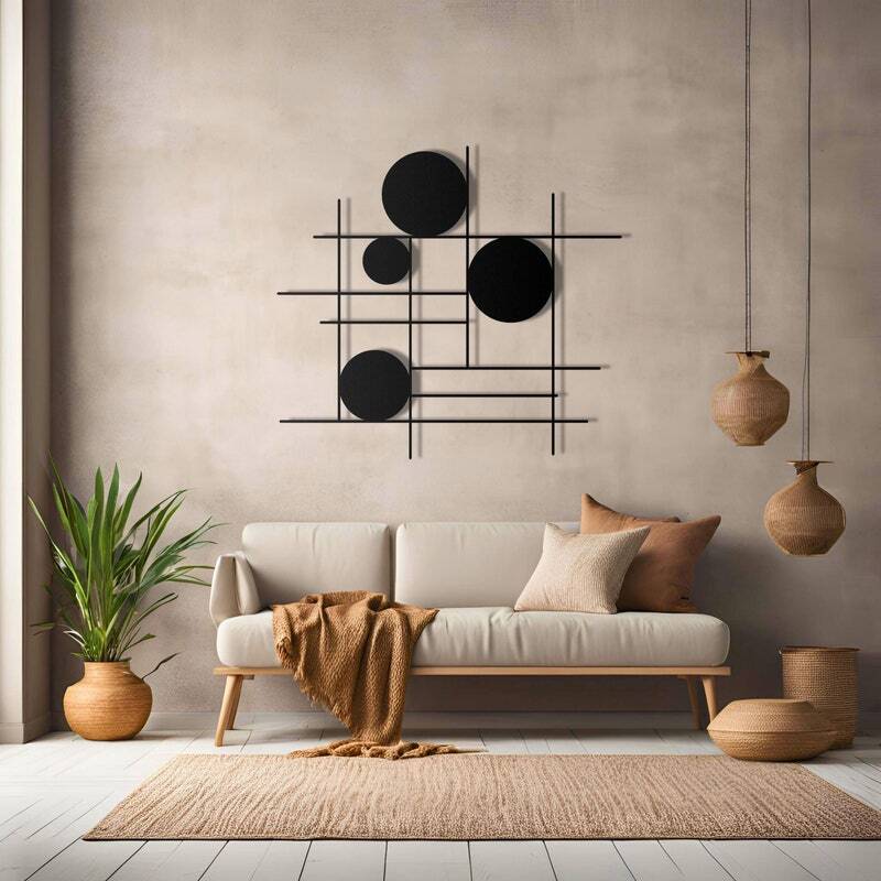 Modern Circular Geometric Metal Sign - Personalized Luxury Gift