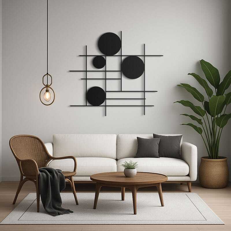 Modern Circular Geometric Metal Sign - Personalized Luxury Gift