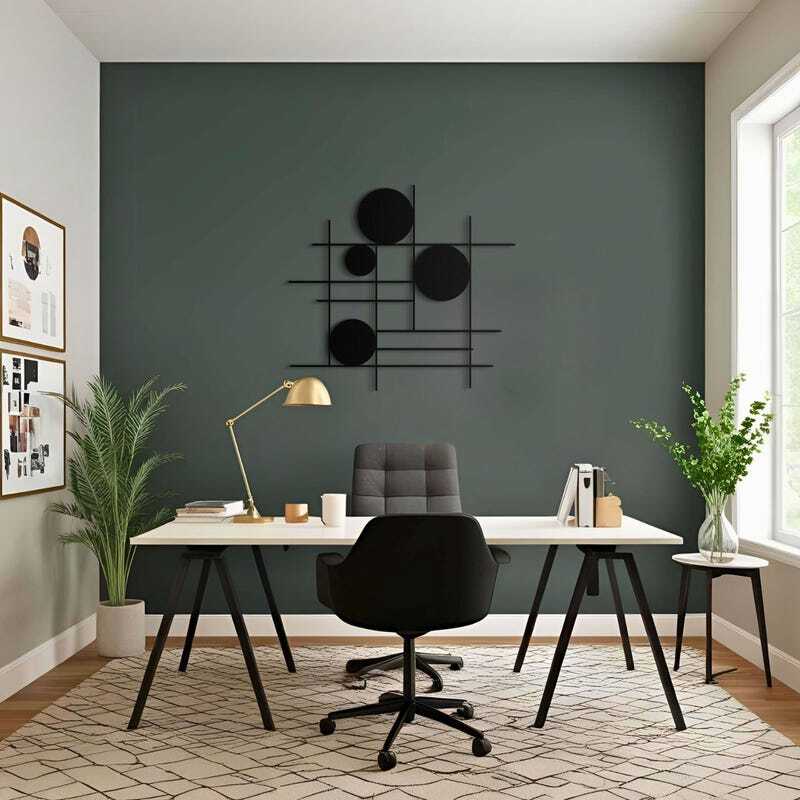 Modern Circular Geometric Metal Sign - Personalized Luxury Gift