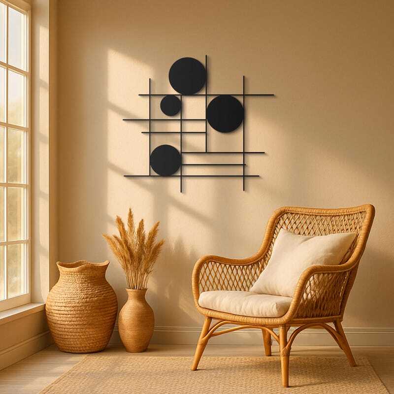 Modern Circular Geometric Metal Sign - Personalized Luxury Gift - Personalize Wall Art