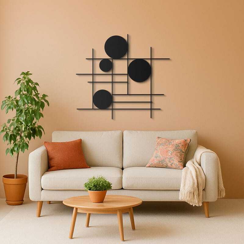 Modern Circular Geometric Metal Sign - Personalized Luxury Gift