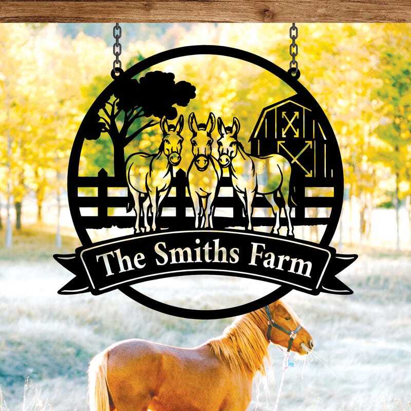 Beloved Donkey Metal Sign - Personalized Farmhouse & Ranch Art
