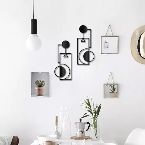 Elevate Your Space with Abstract Black Geometric Metal Sign