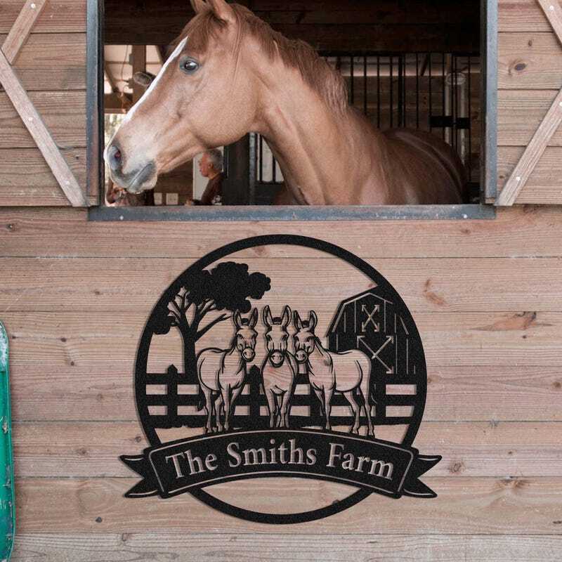 Beloved Donkey Metal Sign - Personalized Farmhouse & Ranch Art