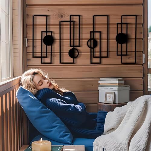 Curated Geometric Metal Sign - Modern Wall Art for Every Room